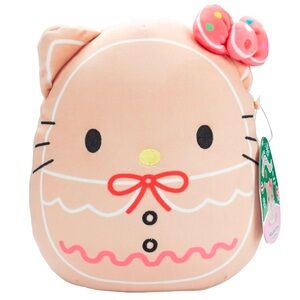 🎄🩷NWT SQUISHMALLOWS 8” HELLO KITTY GINGERBREAD OFFICIAL CHRISTMAS PLUSH